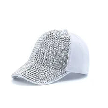 New Fashion Women Diamond Inlay Cap Spring Summer Hip Hop Kpop Dance Baseball Caps Simple Plain Party Street Hat