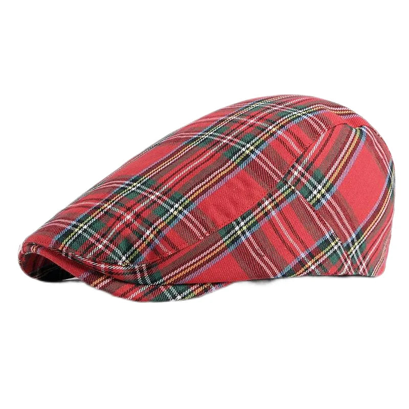 Spring Summer Dopamine Plaid Beret Duck Tongue Forward Hat British Style Visor Summer Hats for Women Men Sun Hats Dad's Hat Gift