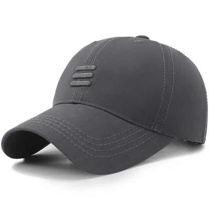 Unisex Three-Line Embroidered Baseball Cap Adjustable Casual Sun Protection Hat