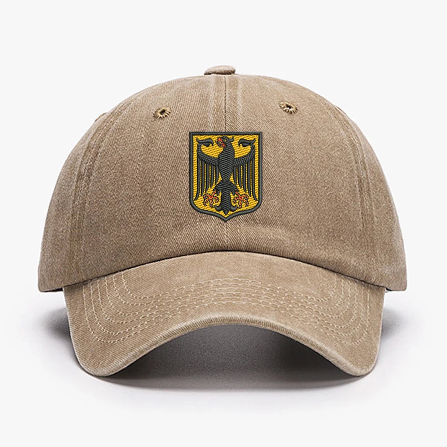 Deutschland Germany Coat Of Arms Shield Embroidery Vintage Men Baseball Caps Women soft cotton Washed soft Dad cap hats