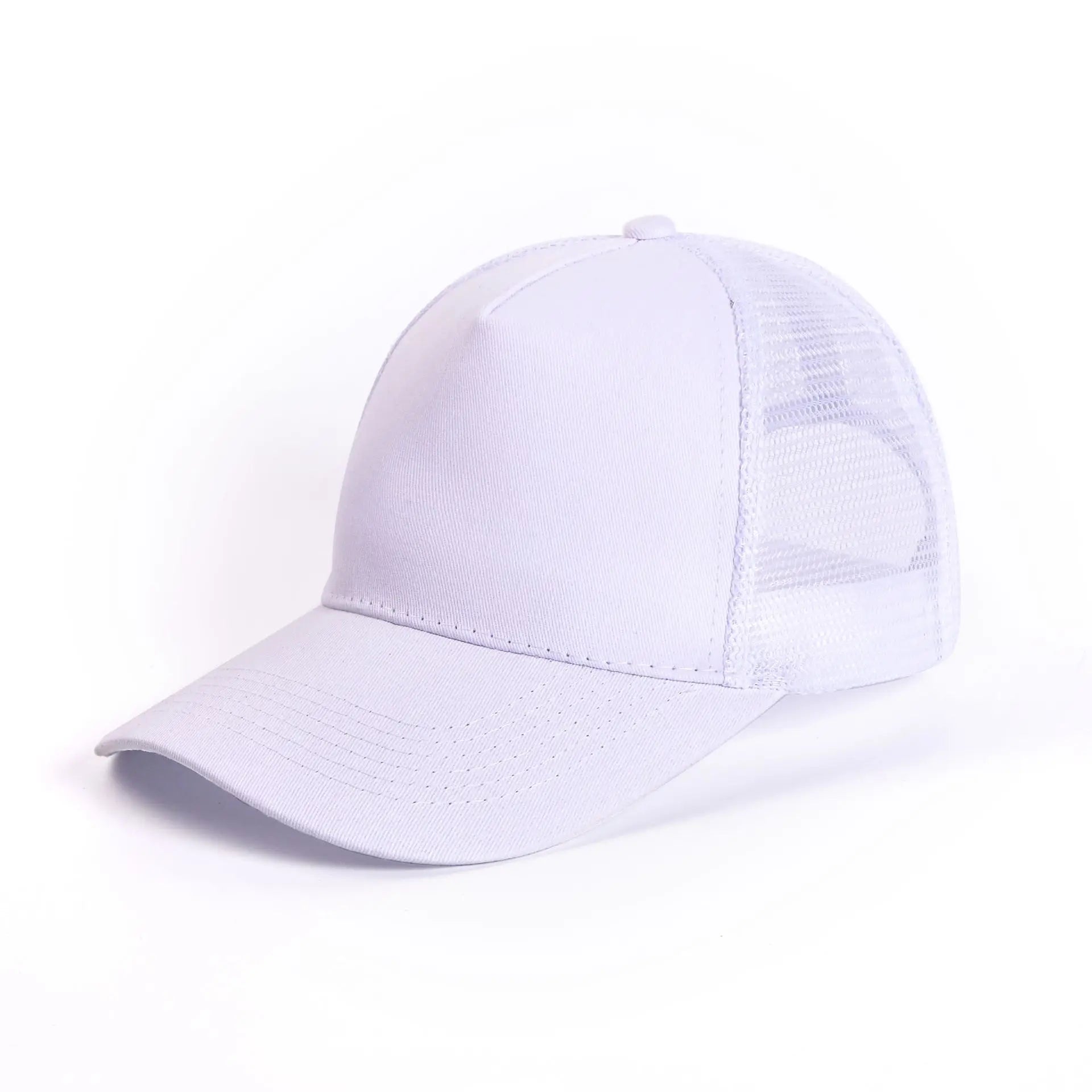 5 Pane Mesh  Baseball Cap Adult Hip Hop Curved Snapback Hats Summer Sunshade Sun Hat Simple Trucker Cap Advertising