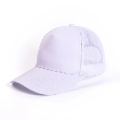 5 Pane Mesh  Baseball Cap Adult Hip Hop Curved Snapback Hats Summer Sunshade Sun Hat Simple Trucker Cap Advertising