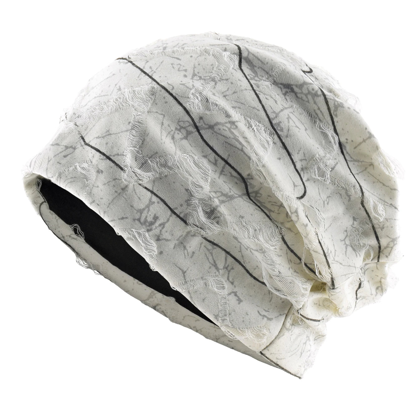 Distressed marble print Beanie Men Unisex Vintage Streetwear Hip Hop Hat Women's Spring Fall Knit Cap For Casual Sport