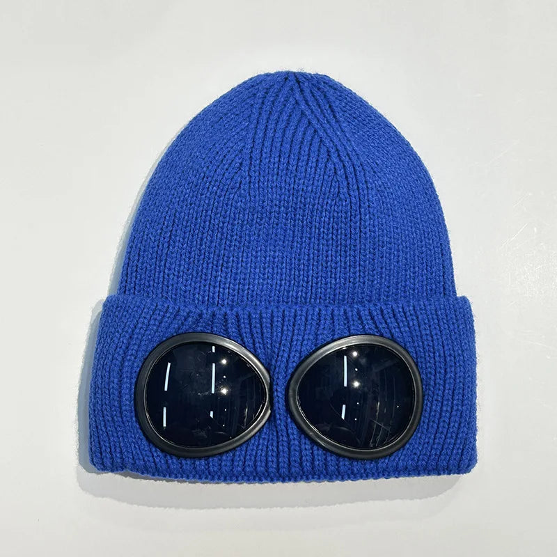 Winter Warm Beanie Hats Women Men Winter Windproof Glasses Knitted Ski Mask Cap Outdoor Ear Protection Sports Cold Hat Garros
