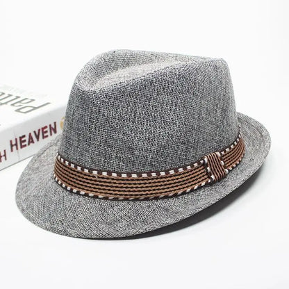 Golexury Summer Fedoras Spring and Summer Korean Party Jazz Hat Cotton Linen Top Hat  for Buchet Hat Panama Cap