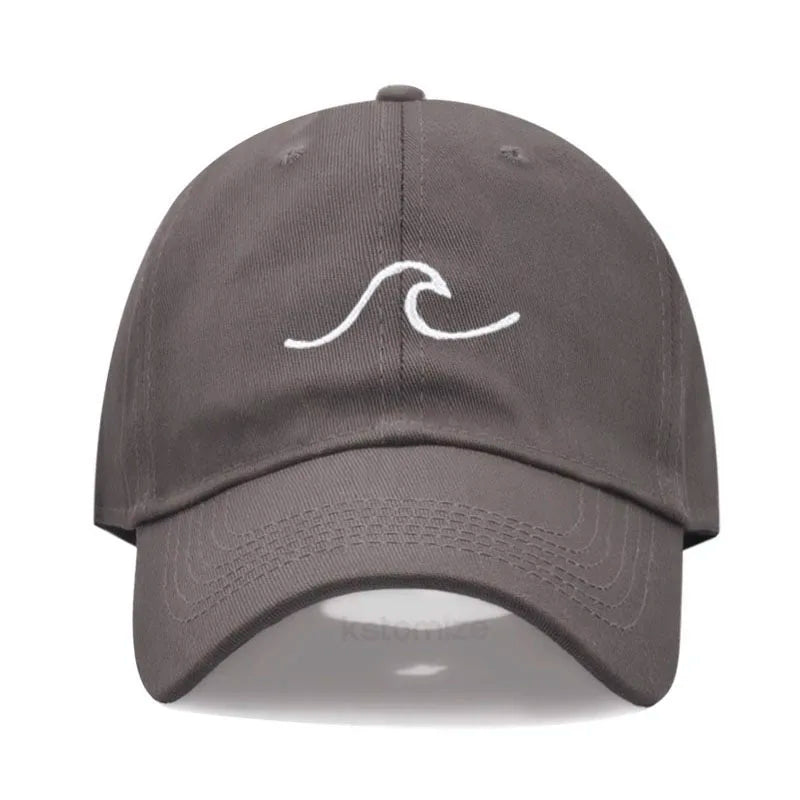 Men's Baseball Cap Women's Washed Cotton Waves Embroidery Embroidery Dad Hat Sport Golf Caps For Man Sun Hats Dropshipping