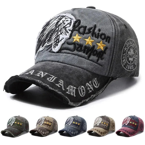 Men’s Retro Distressed Baseball Cap Embroidered Casual Outdoor Sports Hat