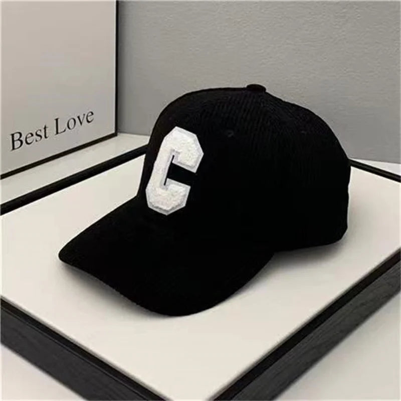 Spring Autumn Corduroy Baseball Cap for Women Men Unisex Vintage C Snapback Hip Hop Hats Winter Adjustable Outdoor Sport Hat
