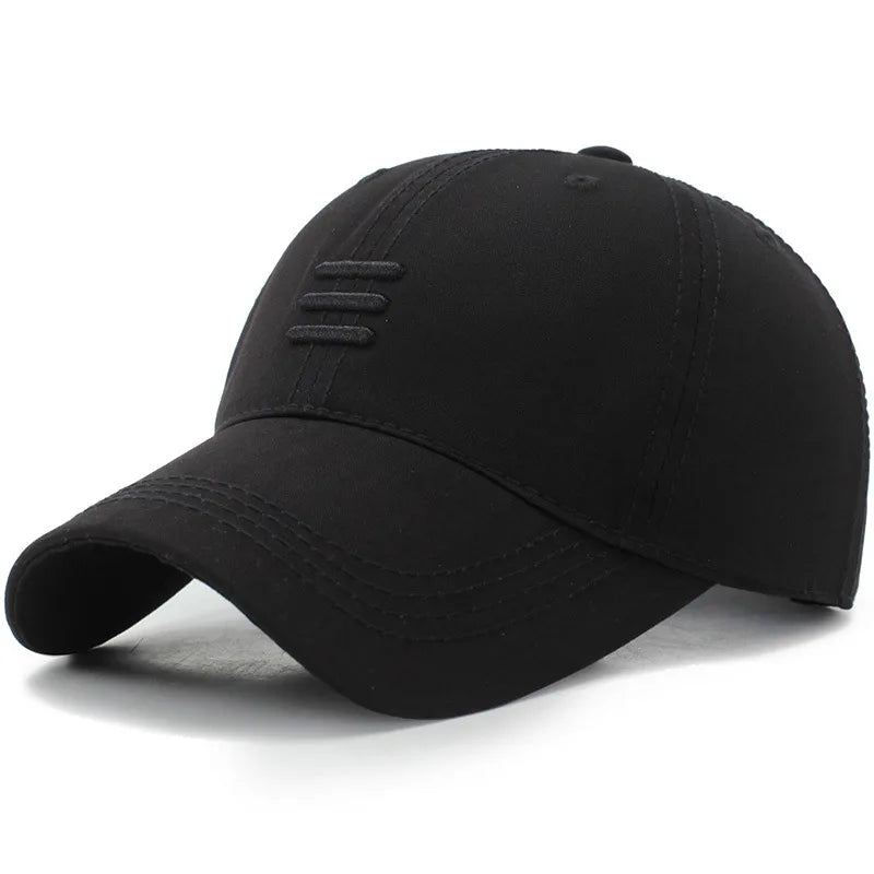Unisex Three-Line Embroidered Baseball Cap Adjustable Casual Sun Protection Hat