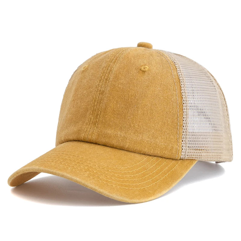 Hot Sale Unisex Trucker Hat Multi Colors Plain Baseball Cap Women Men Washed Cotton Cap