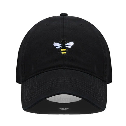Washed Cotton Honeybee Embroidery Baseball Caps for Men Women Dad Hat Adjustable Snapback Cap Wholesale Dropshipping