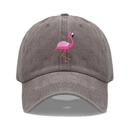 Animal Embroidery Flamingo Baseball Caps for Men Women Retro Soft Washed Cotton Dad Hat Snapback Cap Wholesale Dropshipping