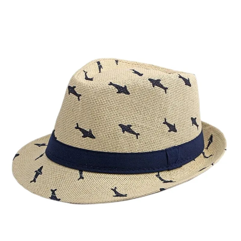 2025 New Korean Trendy Sun Hats British Top Hat Women's Men's Grometric Straw Hat Belt Jazz Hats Couple Beach Hat Fedoras Cap