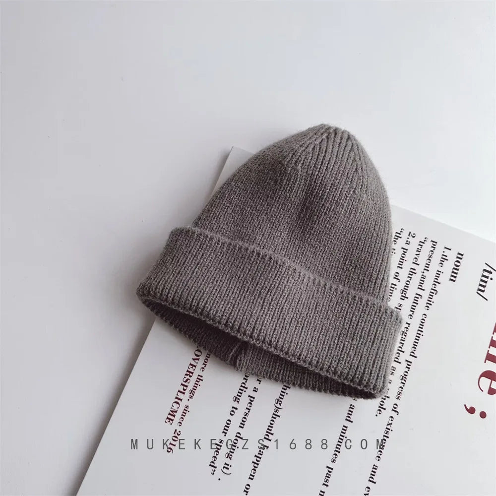 Kids Beanie Solid Color Knitted Baby Winter Hats For Children Warm Crochet Boys Girls Hat Toddler Cap Baby Bonnet Gorras Gorro