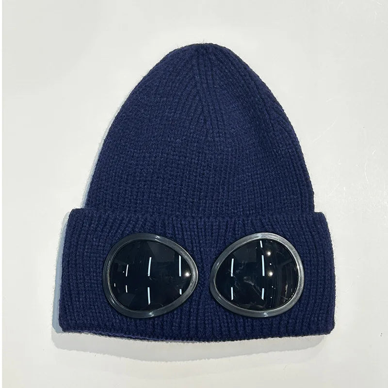 Winter Warm Beanie Hats Women Men Winter Windproof Glasses Knitted Ski Mask Cap Outdoor Ear Protection Sports Cold Hat Garros