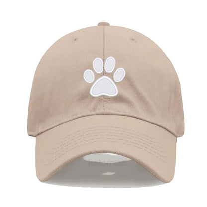Dog Paw Embroidered Baseball Cap for Women Men Fashion Adjustable Washed Cotton Dad Hat Unisex Classic Golf Caps