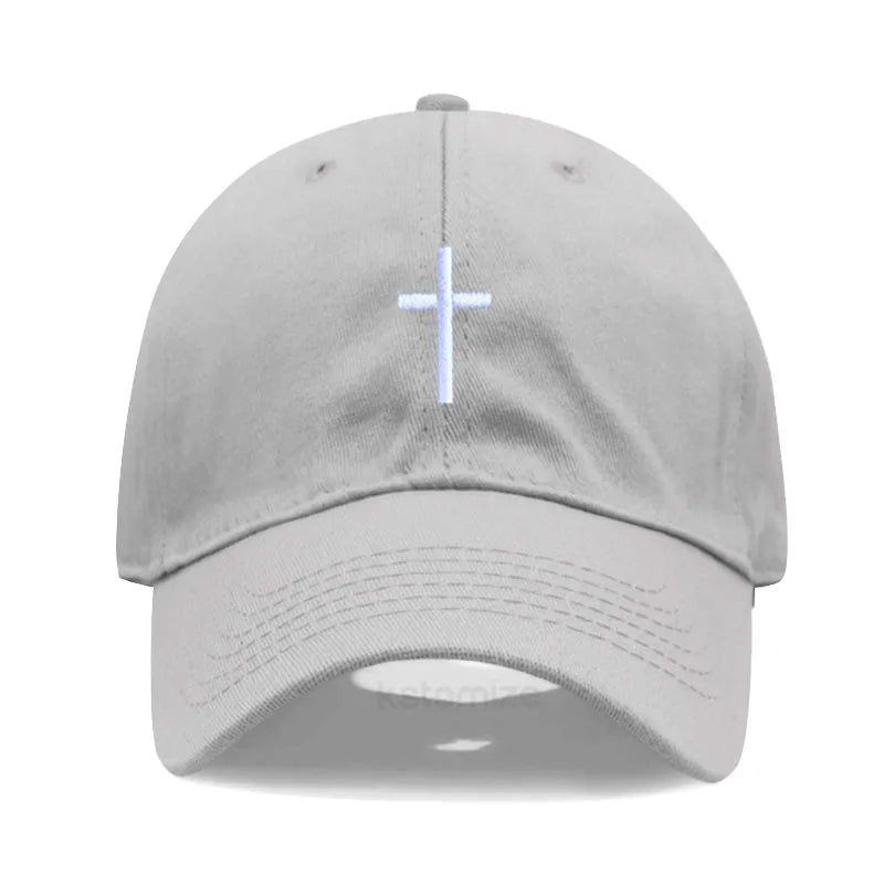 Cross Embroidered Baseball Cap for Women Men Fashion Adjustable Washed Cotton Dad Hat Unisex Classic Golf Caps