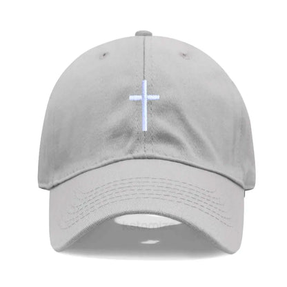 Cross Embroidered Baseball Cap for Women Men Fashion Adjustable Washed Cotton Dad Hat Unisex Classic Golf Caps