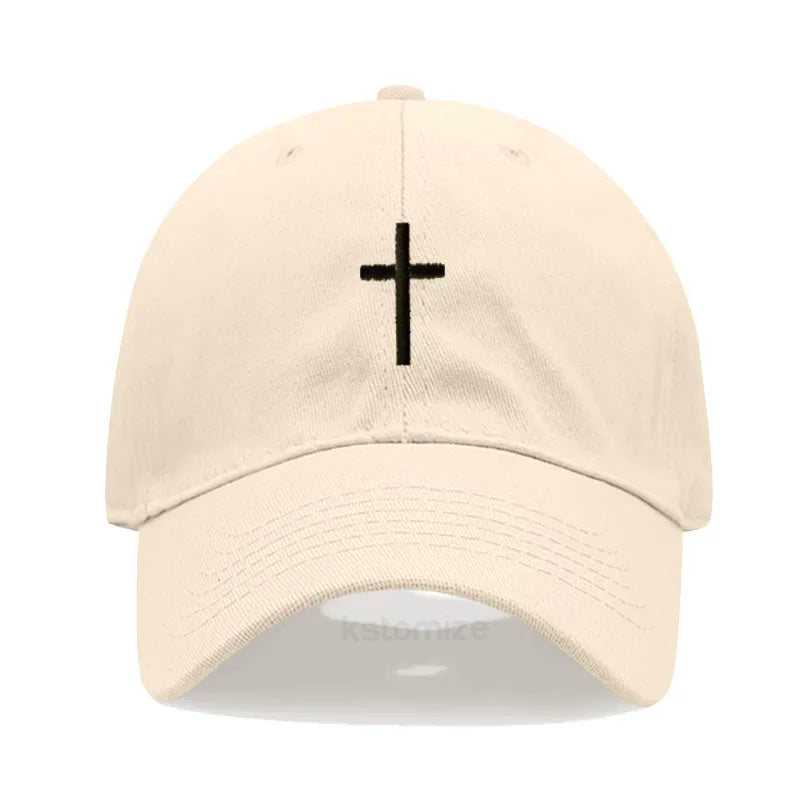 Cross Embroidered Baseball Cap for Women Men Fashion Adjustable Washed Cotton Dad Hat Unisex Classic Golf Caps