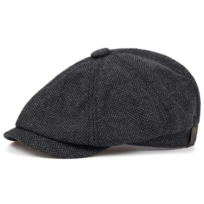 Male Ivy Hat Big Head Man Autumn and Winter Newsboy Cap Top Grade Beret Caps