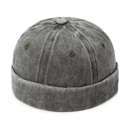 New Women Men Solid Cotton Cap Hat Washed Denim Beanie Hat Spring Autumn Retro Adjustable Docker Sailor Cap Hat For Women Men