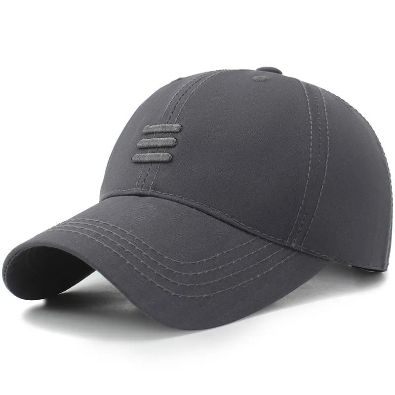 Unisex Three-Line Embroidered Baseball Cap Adjustable Casual Sun Protection Hat