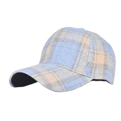 Fall Winter Hat Men's Spring Summer Outdoor Sunscreen Visor Classic Checkered Baseball Cap Hard Top Women's Cap Warm Peaked Cap