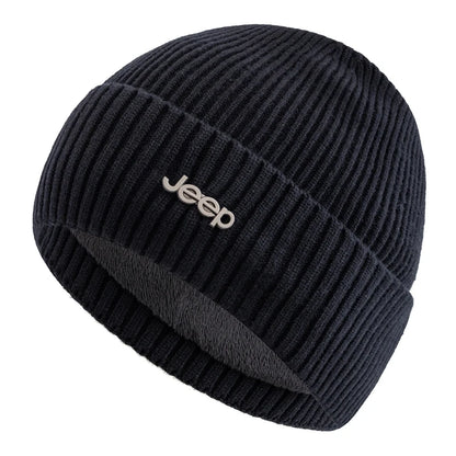 New Style Unisex Jeep Winter Hat Fur Lined Warm Classic Hat Cap Soft Beanie Hats For Men Women Thicken Ski Sports Knitted Hat