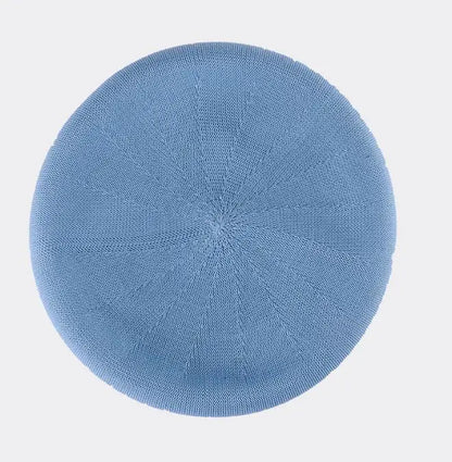 Beret Hat Women Spring Summer Hats For Women Retro Knitted Painter Cap Casual Trendy Design Solid Breathable Thin Cap Female New