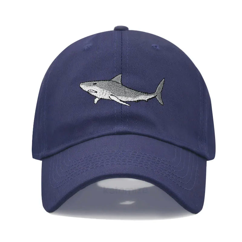 Animal Shark Embroidered Baseball Cap for Women Men Fashion Adjustable Washed Cotton Dad Hat Unisex Classic Golf Caps