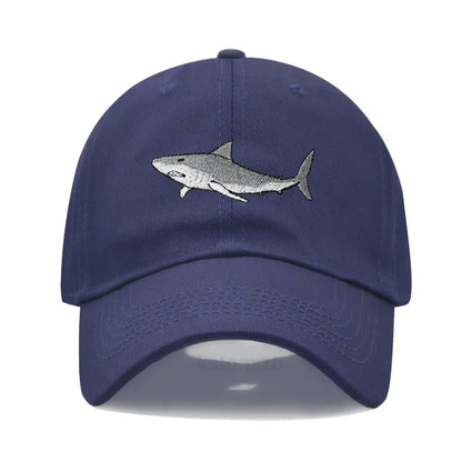 Animal Shark Embroidered Baseball Cap for Women Men Fashion Adjustable Washed Cotton Dad Hat Unisex Classic Golf Caps