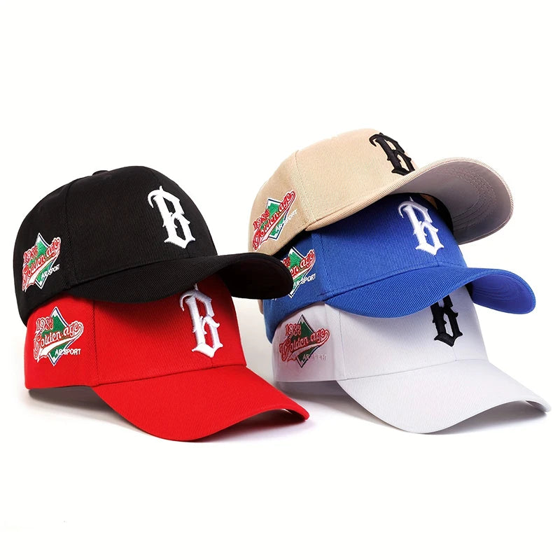 B Letter embroidery Baseball Caps Cotton Snapback Hat Fashion Sports Hip hop Trucker Hats Summer Outdoor Sun Hats Garros