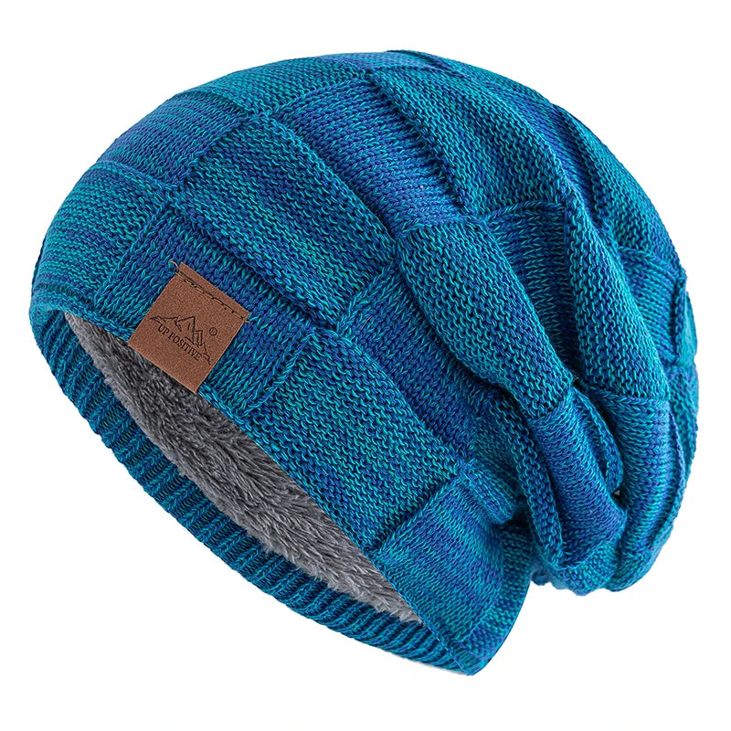 Hot Sale Women Winter Hats Fashion Slouchy Warm Beanie Female UP POSITIVE Brand Multicolor Mixing Color Design Streetwear Cap