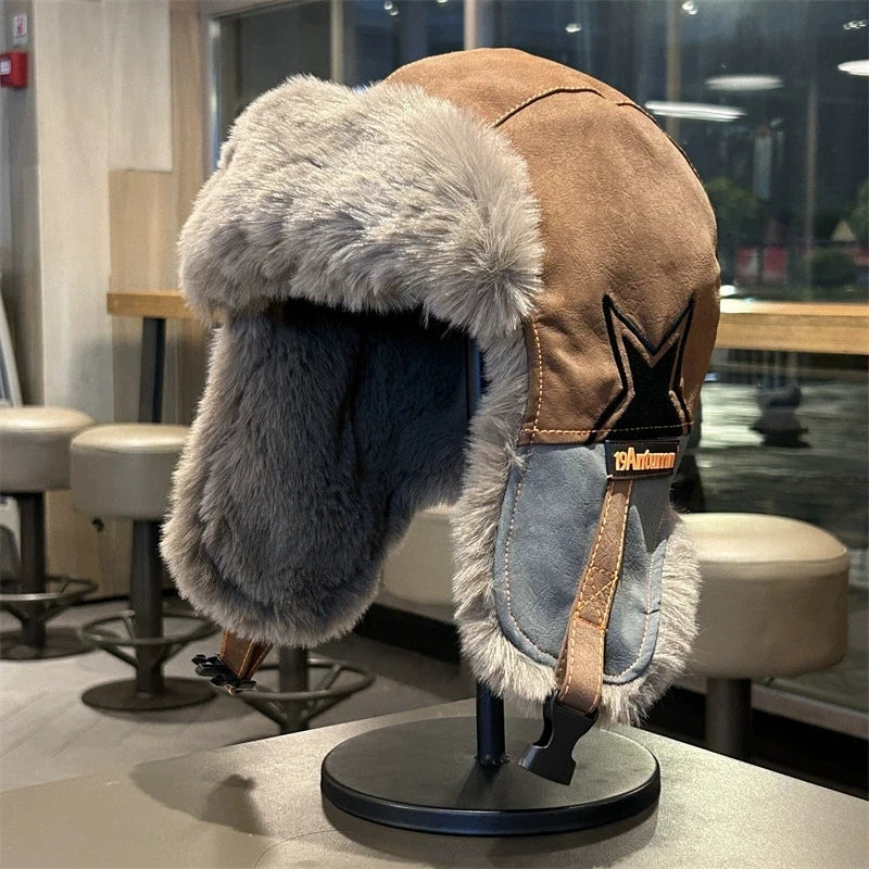 Winter Fleece-Lined Ear Protection Cotton Hat for Women 2025 New Style Men's Cold-Proof Hat Men's Warm Lei Feng Hat Cycling Hat