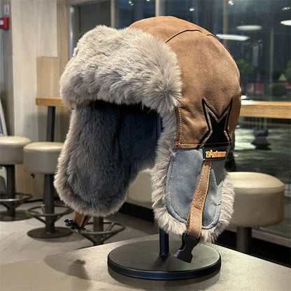 Winter Fleece-Lined Ear Protection Cotton Hat for Women 2025 New Style Men's Cold-Proof Hat Men's Warm Lei Feng Hat Cycling Hat