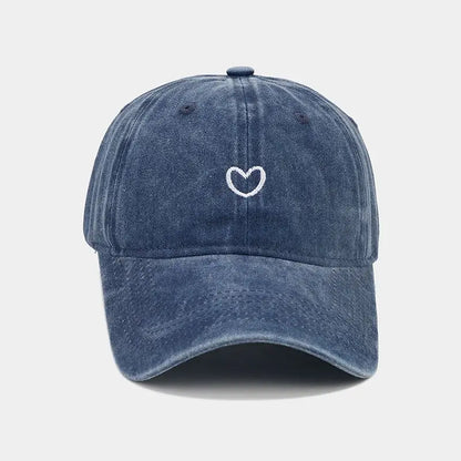 Washed Cotton Baseball Cap Women Men Soft Top Embroidered Love Retro Simple Summer Snapback Hats For Women Outdoor Dad Hat New