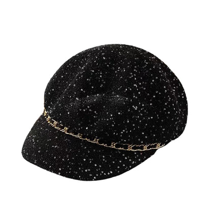 Hollow Breathable Leather Buckle Octagonal Hat  Classic Woven Straw Hat Casual Versatile Literary Sunshade Painter Hat