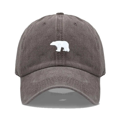 little Bear Embroidery Baseball Cap for Women Men Fashion Adjustable Soft Washed Cotton Dad Hat Unisex Classic Golf Caps