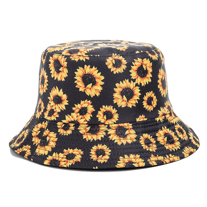 Hot Sale Unisex Bucket Hats Summer Double-sided Wear Fruit Printing Women Cap Outdoor Sun Hat Men Classic Panama Bucket Hat
