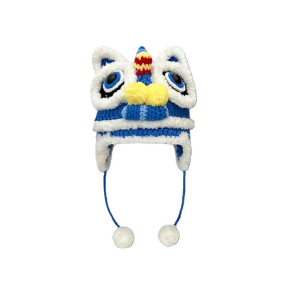 Unisex Handmade Knitted Beanie – Thickened Warm Winter Hat with Ear Protection (Adult & Kids Ski Cap)