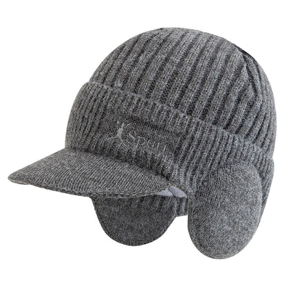 New Unisex Winter Hat Plush Fur Lined Warm Earflap Cap Stylish Beanie Hat For Men Women Outdoor Thicken Ski Sports Knitted Hat