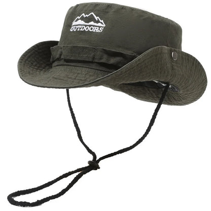 Unisex Wide Brim Bucket Hat – UV Protection Breathable Panama Fisherman Hiking Sun Hat