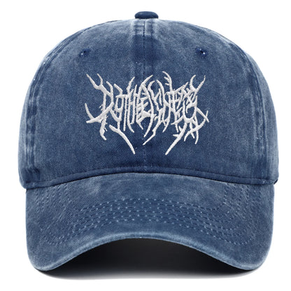 Unisex Goth Rock Washed Baseball Cap – Embroidered Snapback Dad Hat Streetwear Hip Hop Casual Outdoor Hat