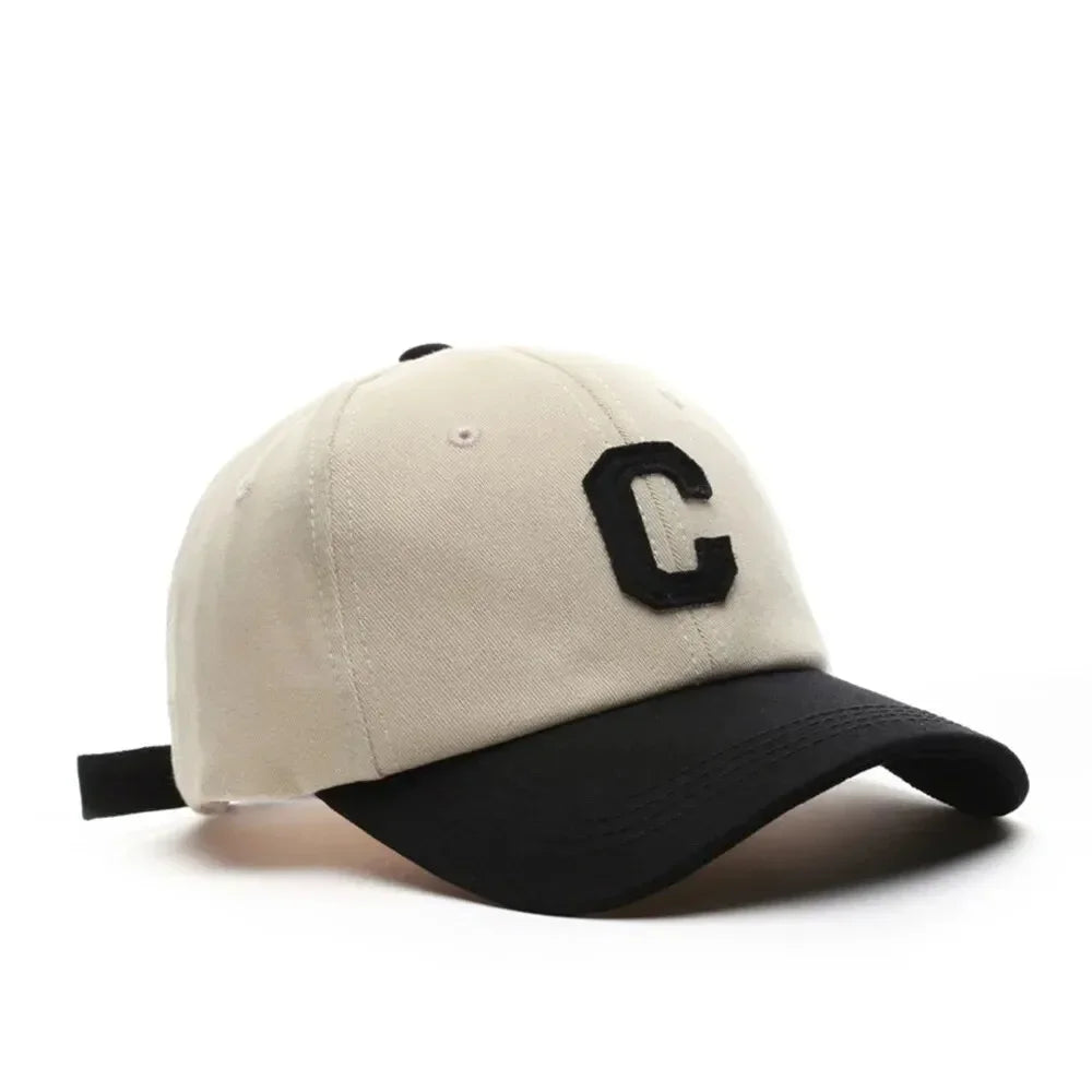 Unisex Letter “C” Patch Baseball Cap – Color Block Fashion Sun Visor Hat (Couple Style, Summer Outdoor)