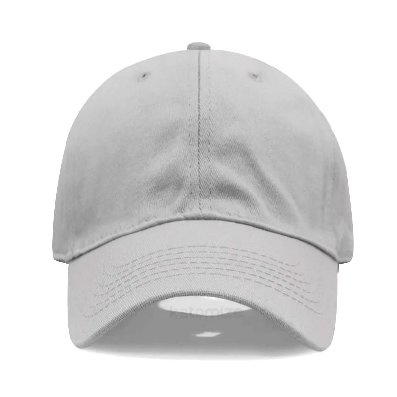 Custom Text Logo Embroidery Vintage Washed Cotton Baseball Cap Fashion Women Men Hat Sport Visors Snapback Cap Sun Hat