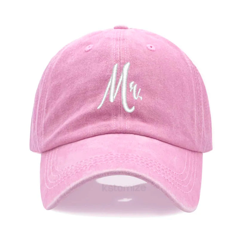 Matching Mr. & Mrs. Baseball Cap Men's Women's Cotton Embroidery Sport Golf Caps Bridal Gift Newlywed Honeymoon Wedding Gift