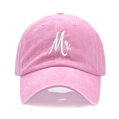 Matching Mr. & Mrs. Baseball Cap Men's Women's Cotton Embroidery Sport Golf Caps Bridal Gift Newlywed Honeymoon Wedding Gift