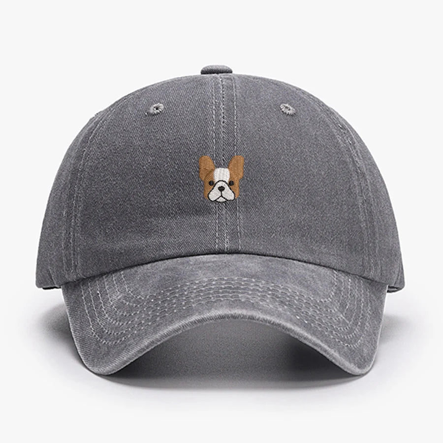 Embroidered Mini French BullDog vintage cotton Baseball caps Men Women Washed Hat Sports Fishing Dad Summer Peaked cap