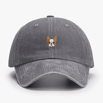 Embroidered Mini French BullDog vintage cotton Baseball caps Men Women Washed Hat Sports Fishing Dad Summer Peaked cap
