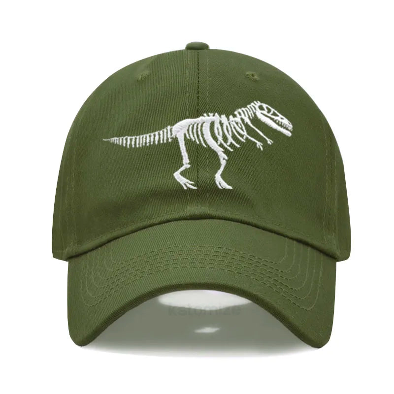 Cotton Baseball Cap for Men Women Unisex Embroidery Dinosaur Tyrannosaurus Rex Dad Hat Protection Outdoor Sports Golf Caps